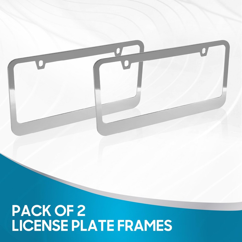 BDK Heavy Duty Rust-Proof Stainless Steel Chrome License Plate Frame