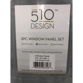 510 Tm Design 2pcs Window Panel Set Blackout 37in X 84in Gray Colt Garret Rod