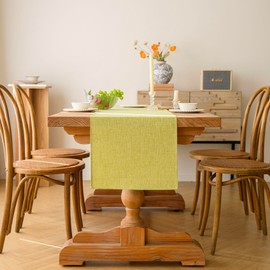 Kiatuniya Modern Table Runner Sage Green Table Runner 40 x 180 cm Spring Washable Table Decoration Boho Country House Style Table Runner Decorative Fabric for Birthday Wedding Decoration Dresser Party