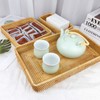 Rattan Tray Tabletop Organization Hand Woven Snack Storage Basket Multifunctional
