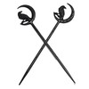 LANGHONG 2PCS Retro Viking Hairpin For Women Moon Raven Hair