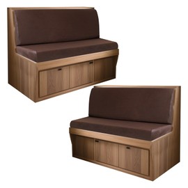 Oloepfo 4PCS Leather Look RV Dinette Cushion Covers, Stretchable Camper Cushion Covers Washable Rv Seat Covers Furniture Protector Rv Covers with 2 Coffee Backrest Cover & 2 Bench Cover