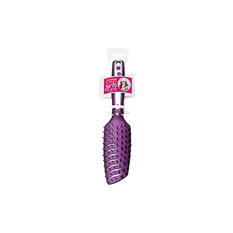 Titania Hair Brush, Purple, Nylon and Pure Bristles, 1 Pack