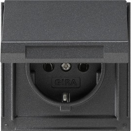 GIRA 045467 SCHUKO socket outlet with hinged cover Gira TX 44 (WG UP) Anthracite
