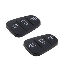 YINETTECH Set of 2 3-Button Car Remote Control Key Pads Rubber Black Insert Keypads for Car Key Shell Part