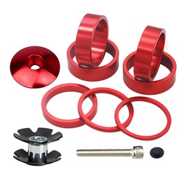 PLATTBK Bicycle Stem Spacer 1 1/8 with Headset Cap Ahead Fork Claw MTB Headset Spacer 2 mm / 3 mm / 5 mm / 10 mm for Road Bike, BMX Pack of 10
