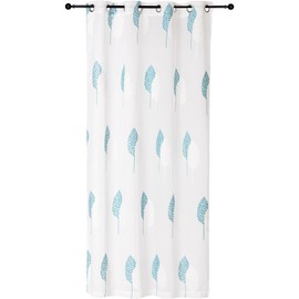 Safdie & Co. Curtain Panel Embroidered Double Leaf 84L Reef Water White