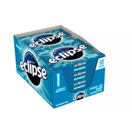 ECLIPSE Peppermint Sugar Free Chewing Gum, 18 Pieces (8 Packs)