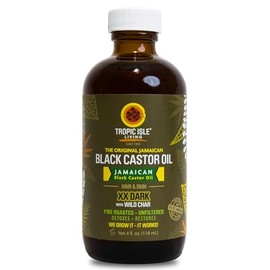Tropic Isle Living Jamaican Black Castor Oil XX Dark 4oz | 100% Natural Hair Growth Oil and Scalp Treatment | Promotes Strong, Healthy, Thicker Hair, Eyelashes, Eyebrows#