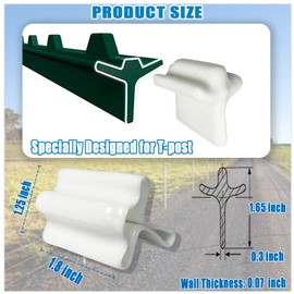 50PCS T Post Caps, Vinyl T Posts Cap Safety Topper for Fence Stakes, White