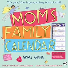Workman Mom's Family Wall Calendar 2024-2025: 17-Month Calendar August 2024-December 2025 - with stickers!