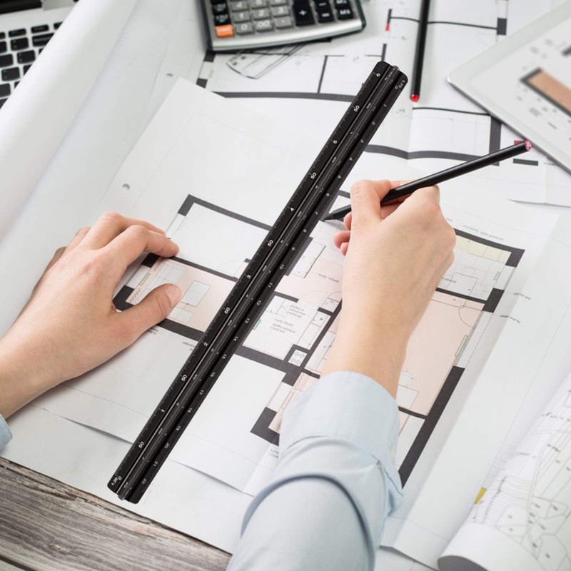 JOLIGAEA 2 Pieces Scale Ruler, Metric Scales 1:20 1:25 1:50