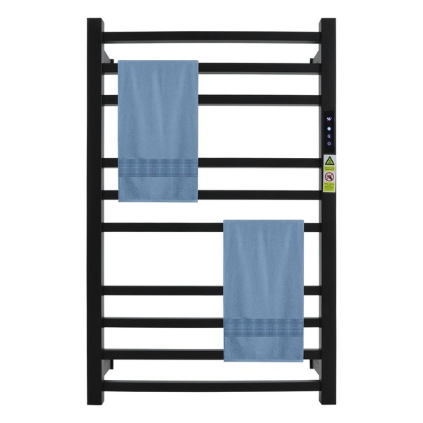 Towel Warmer Rack for Bathroom, Black Wall Mounted Towel Warmer