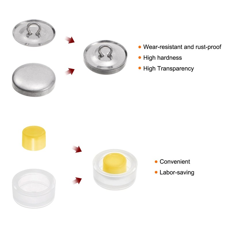 sourcing map 20 Sets Self Cover Button Kit 30L 0.75"