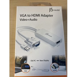 j5create j5 Create JDA204 VGA to HDMI Adapter (Video+Audio) NEW