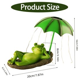 RANJIMA Outdoor Solar Frog Garden Decoration, Funny Frog Statue Garden Figures Decoration Waterproof Outdoor Resin Frog Figures Garden Decoration Animal Sculpture Ornament for Patio Lawn Ponds (Green)