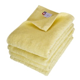 [oruta] Imabari Face Towel, Certified Natural, Imabari Towel Set, Made in Japan, Thin, Water Absorbent, Quick Drying, Room Drying, 100% Cotton (Set of 4, Yellow)