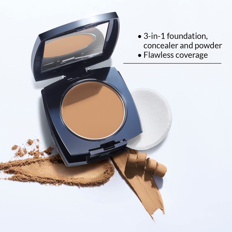 Avon True Flawless Cream To Powder Compact 3-in-1 Concealer, Foundation