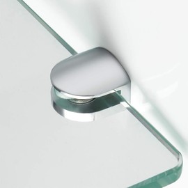 Sayayo Chrome Glass Shelf Brackets Glass Shelf Support Wall Mounted Metal Glass Clamp, Adaptive 5-8MM Thickness Glass, 4 Pcs, EBL1010-4P