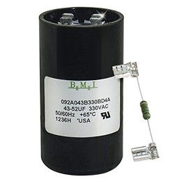 43-52 uF x 330 VAC - BMI/USA Start Capacitor # 092A043B330BD4A with Bleed Resistor