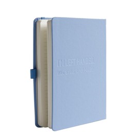 Urby Left Handed Journal w. Leather Cover. The Lefty Stuff Series. College Ruled Left Handed Notebooks, 200 Pages, 80GSM Premium Paper. US Half Letter Size. 8.25x5.5in. Light Pink