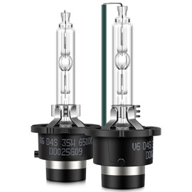 D4S HID Bulbs for Headlights, 6500K, Genuine Replacement, Headlight, Set of 2, 3,000 lm, For 12 V Cars, Compatible with Vehicle Inspection
