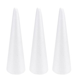 3Pcs 30CM Craft Foam Tree Cones for DIY Arts and Crafts White Foam Cone Foam Cones for DIY Christmas Tree Holiday Craft Project Decor