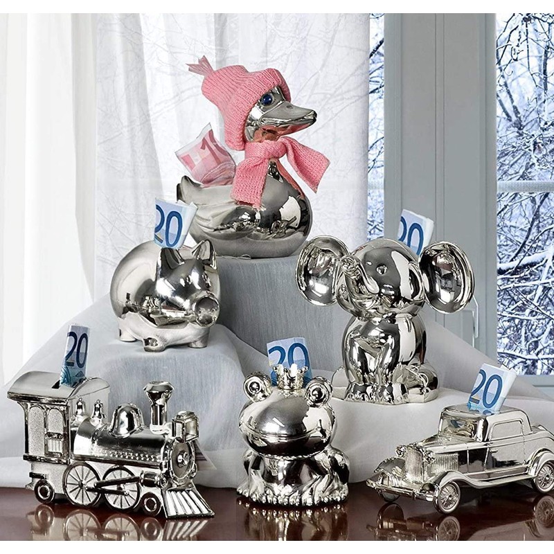 EDZARD Spardose Elefant (H 11 cm) edel versilbert - Kinder