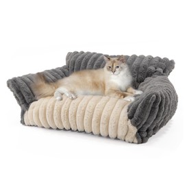 BUMUBI Washable Pet Sofa Bed - Comfortable Supportive Cat Couch for Large Indoor Cat - Medium Dog Bed with Soft Cusion