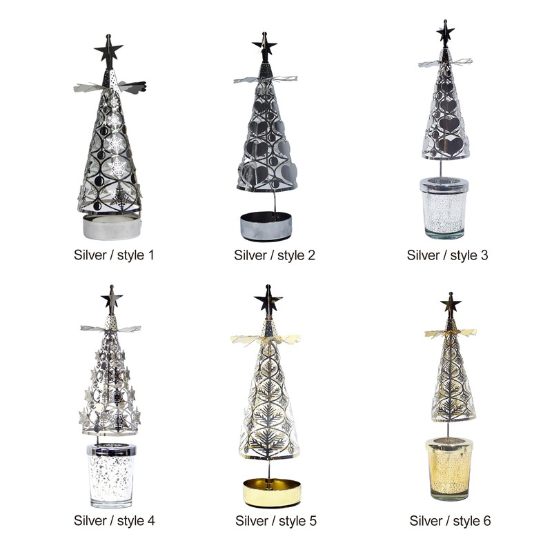 Christmas Aromatherapy Candle Hot Tree Revolving Candle Holder Walking Light