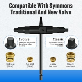 BUWTIQ Universal Seat Extractor Removal Tools for Symmons Temptrol Control Valve, Multi-purpose Removal Tool, Fit Electric Wrenches, Steel Construction