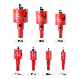 LAIWEI Hole Saw Set, Electric Drill Bit, Hole Cutter, For Iron, Aluminum, Plasterboard, Plastic, Wood, Etc. 10 Piece Set (18.20.22.25.28.30.35)