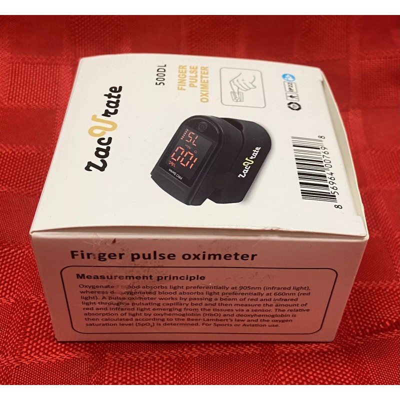 Zacurate Finger Pulse Oximeter ZacUrate 500DL Blood Oxygen Monitor Batteries