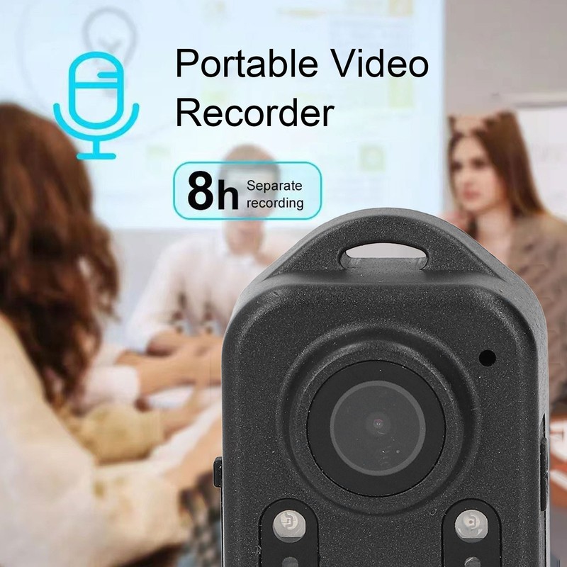 Portable Video Recorder 1080P LED Fill Light Back Clip Night