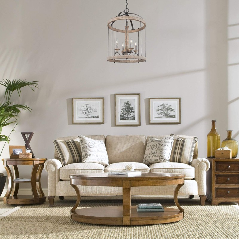 LNC Wood Chandeliers for Kitchen Island, Farmhouse Hanging Light Fixture