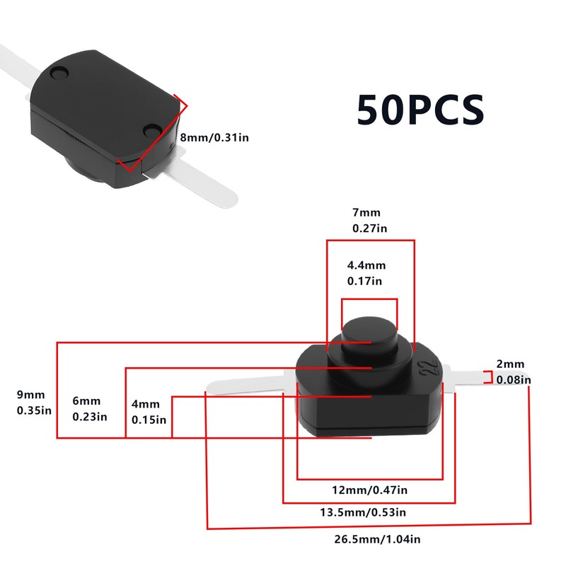 Create idea 50x 1208YD Self-Lock Micro Push Button Switch 12