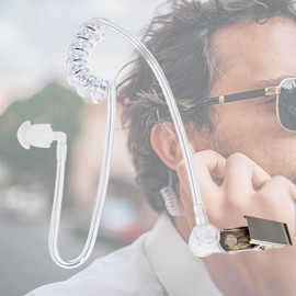 HYS Security Headset with Sound Tube, Replacement Acoustic Tube for 2-Way Radio Audio Headsets, Earpiece, Cosplay Party & Secret Agent Costume Set Accessories for Carnival, Fancy Dress and SWAT