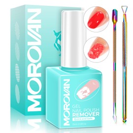 Morovan Morovan Gel Nail Polish Remover: Easy Remove Gel Polish Natural Formula Portable Kit with Cuticle Pusher & Scraper No Soaking or Wrapping
