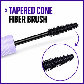Lengthening & Curling Mascara|Tapered Cone Fiber Brush Creates Lash Extension Effect | Curled & Thick Lashes, Smudge-Proof Long Lasting Tubing Mascara for All Day Wear