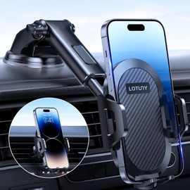 Universal Phone Mount for Car, Reliable Suction Hands-Free Car Phone Holder Mount, Automobile Cell Phone Holder Car for Dashboard Windshield Vent Fit for All Smartphones