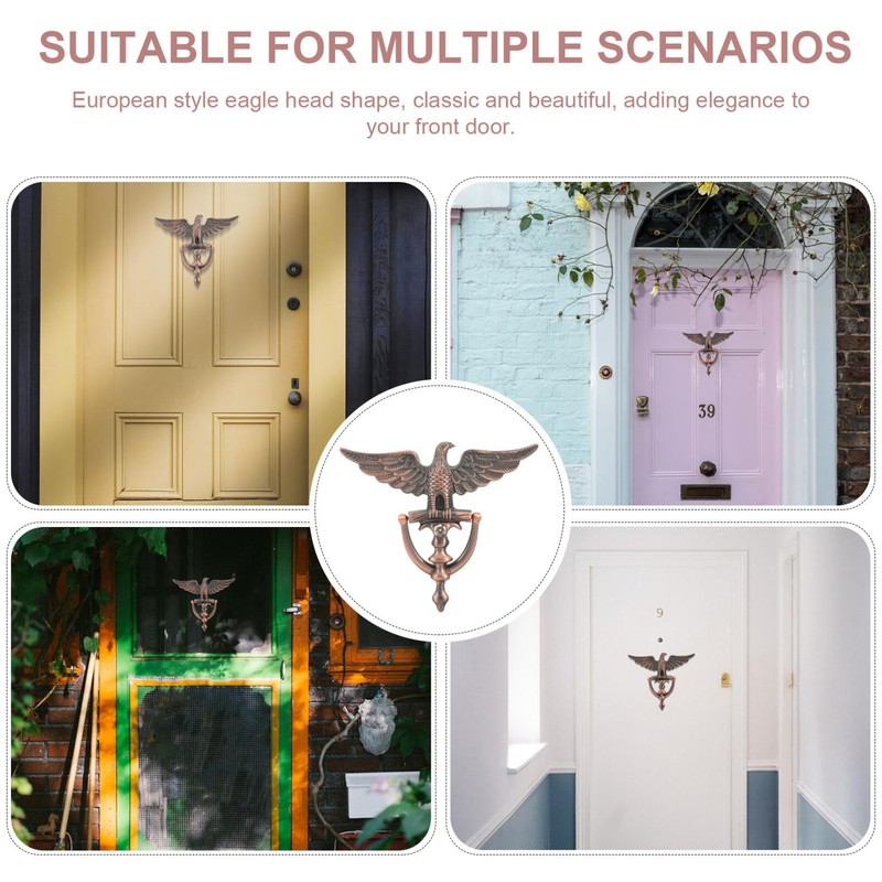 Uonlytech Door Knocker Rustic Eagle Head Front Door Knocker Security