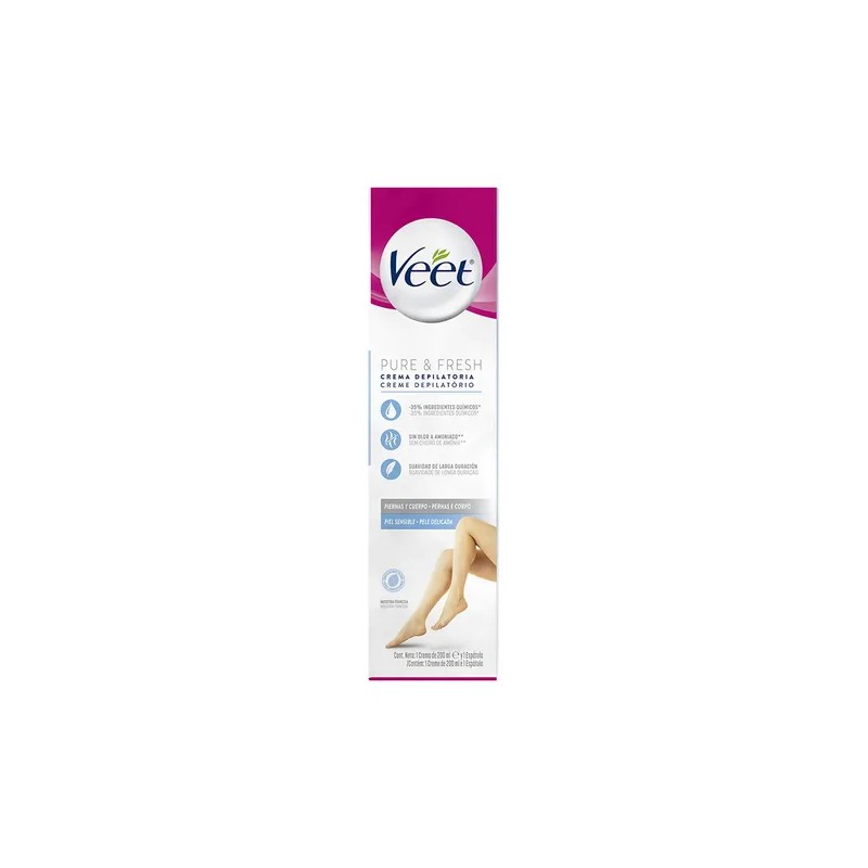 Veet Pure Fresh Crema Depilatoria Piel Sensible 200ml Espatúla