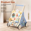 Wooden Baby Walker, Baby Push Walker with Montessori Toy for