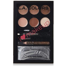 L.A. COLORS I Heart Makeup Brow Palette, Light to Medium C30354
