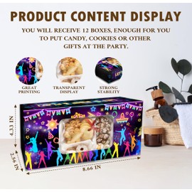 Let's Jump & Play Party Favors Boxes With Window, Glow Trampoline Boxes For Treat Candy Party Favors, 12 Pack Gifts Boxes For Birthday Wedding Baby Shower, Christmas Festival Gifts Packaging, 04