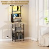 YAKANJ Record Player Stand with Led Light,Record Player Table with