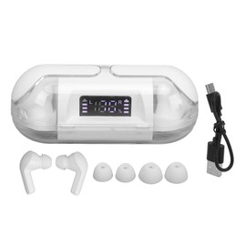 Translator Earbuds Bluetooth 5.3 144 Languages Digital Power Display Translation Earphones for Music Calling White