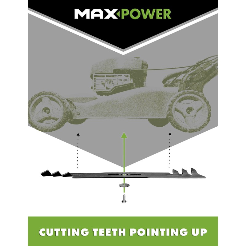 Maxpower 331981B 21-Inch Universal Gold Metal Mulching Lawn Mower Blade