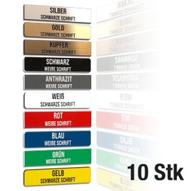 FILIGRAVO FILIGRAVO personalisiertes Klingelschild (10 Stck) - Selbstklebendes Trschild und Briefkastenschild - Wetterfest mit Gravur - Acrylschild MADE IN GERMANY