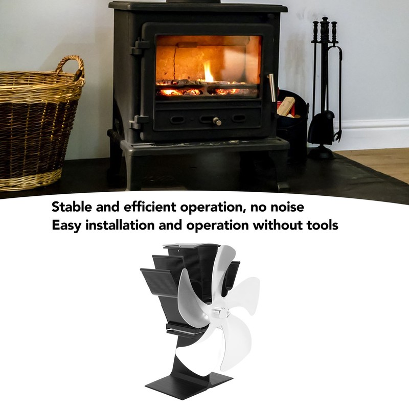 5 Blade Heat Powered Stove Fan Fireplace Fans Self Generating